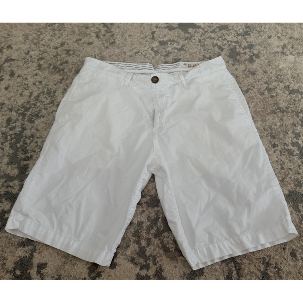 Original Penguin Men's White Shorts Flat Front Casual Size W32 Lightweight